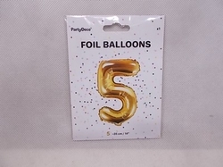 Balónek fóliový č.5 zlatý 35cm
