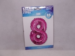 Balónek fóliový číslice růžová osmička 35cm