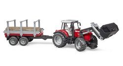 Massey Ferguson 7480 + přepravník na dřevo Bruder 02046