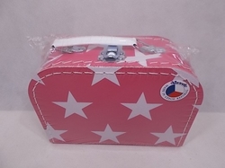 Dětský kufřík 20 cm růžový s hvězdami