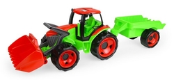 Traktor se lžící a vozíkem Lena 02136 v okrasném kartonu