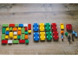 Kostky Junior auta rozšiřující stejné s Lego Duplem 62 ks LW8083