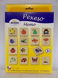 Pexeso dřevěné 40 dílků Detoa 12499