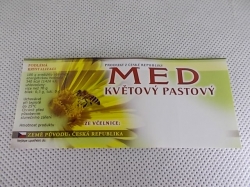 Etiketa Med květový pastový