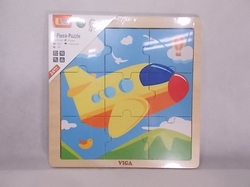 Dřevěné puzzle Letadlo 9 dílků