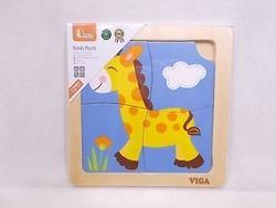 Dřevěné puzzle žirafa 4 dílky