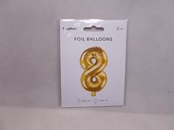 Balónek fóliový č.8 zlatý 35cm