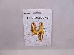 Balónek fóliový č.4 zlatý 35cm