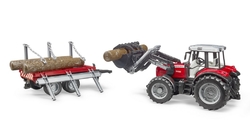 Massey Ferguson 7480 + přepravník na dřevo Bruder 02046