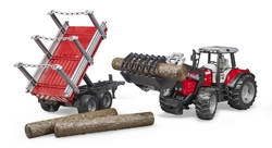 Massey Ferguson 7480 + přepravník na dřevo Bruder 02046