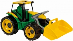 Traktor se lžící, zeleno žlutý Lena 2057 v okrasném kartonu